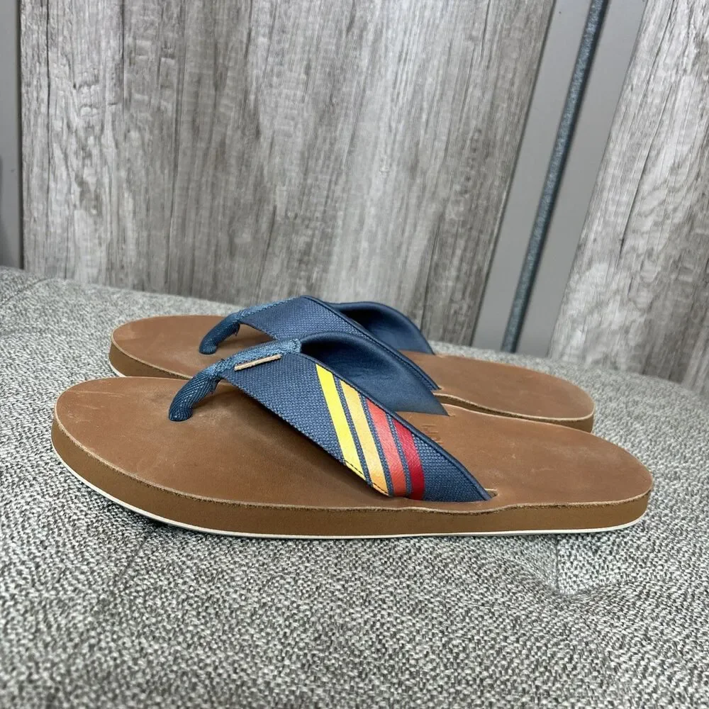 Hari Mari Flip Flops Men Size 11 Beach Resort Vacation Preppy Sunset